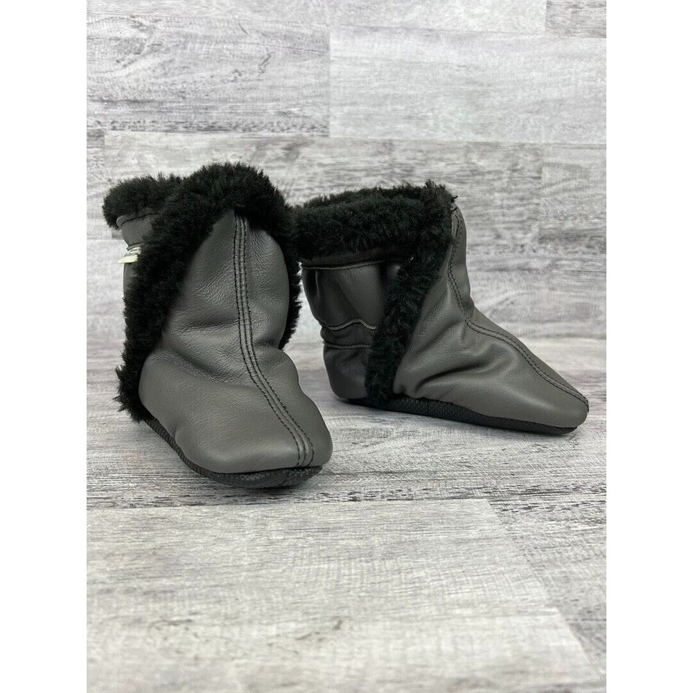 Toddler Faux Fur-Lined Faux Leather Booties Size 7-8
